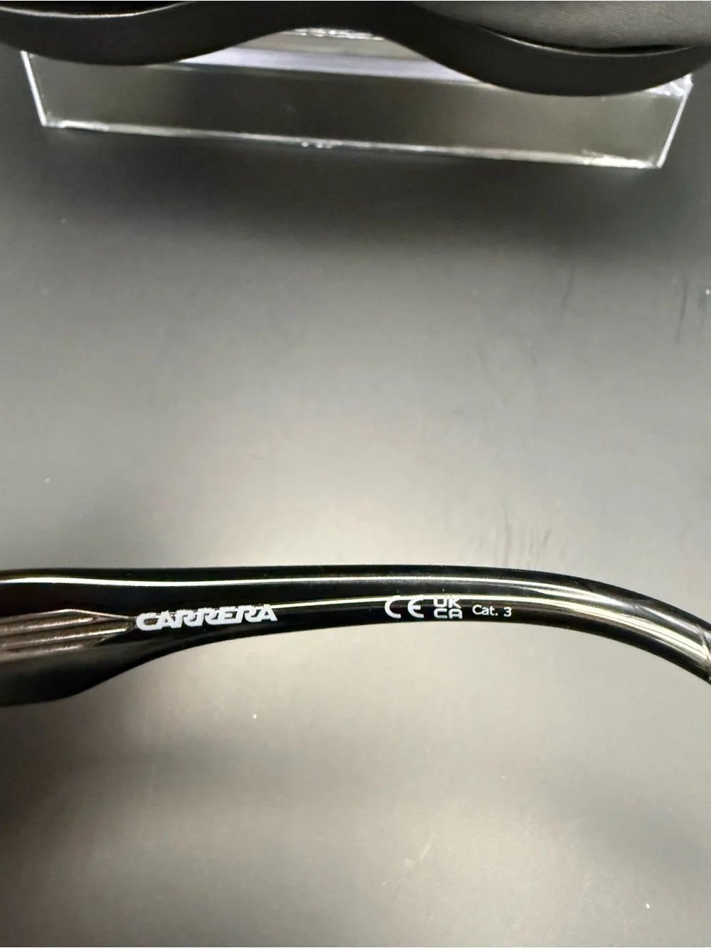 Carrera Blue Lens Black Frame Sunglasses with Protective Case